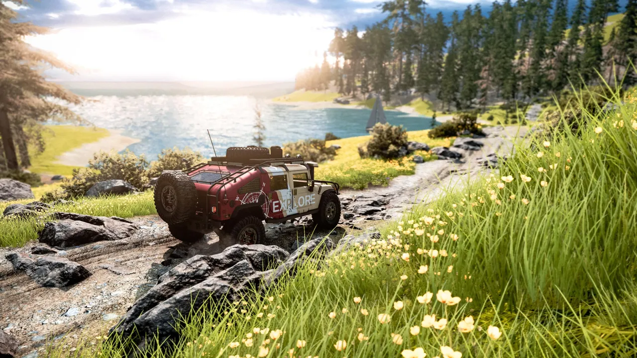 BeamNG.drive · Off-road junto al lago